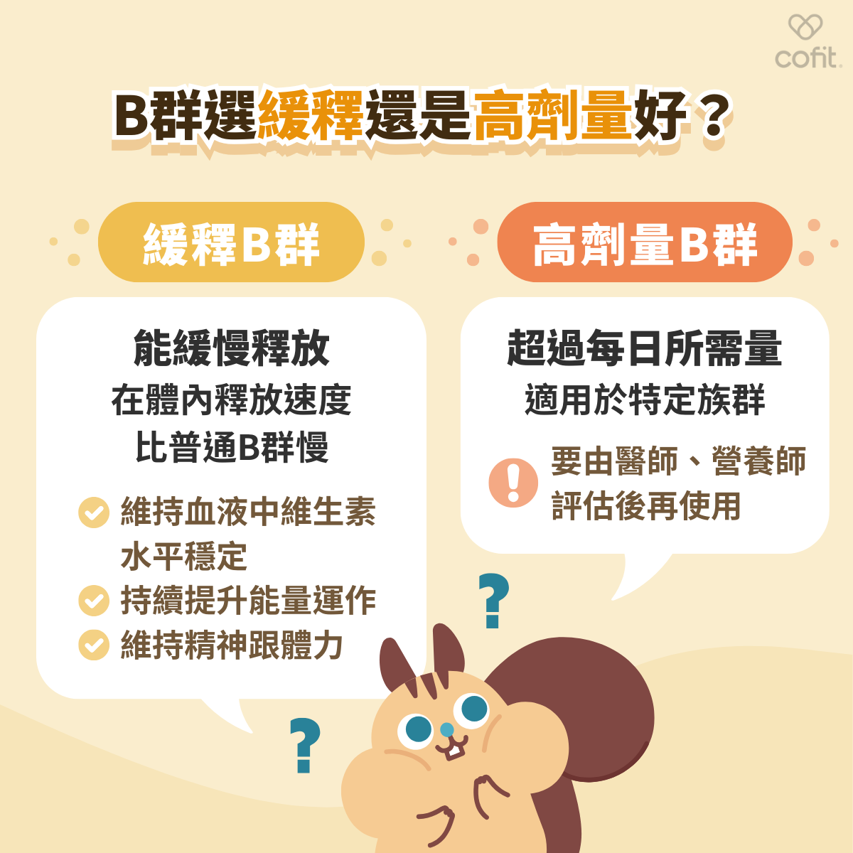 B群選緩釋還是高劑量好？