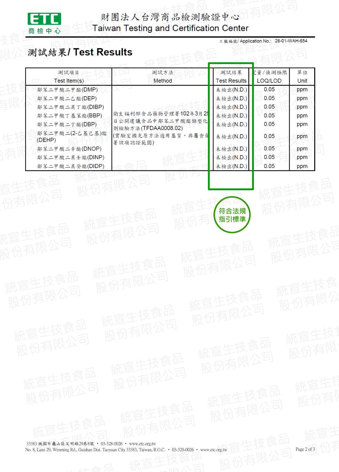 美之選膠原蛋白玻尿酸檢驗報告_塑化劑檢驗報告2