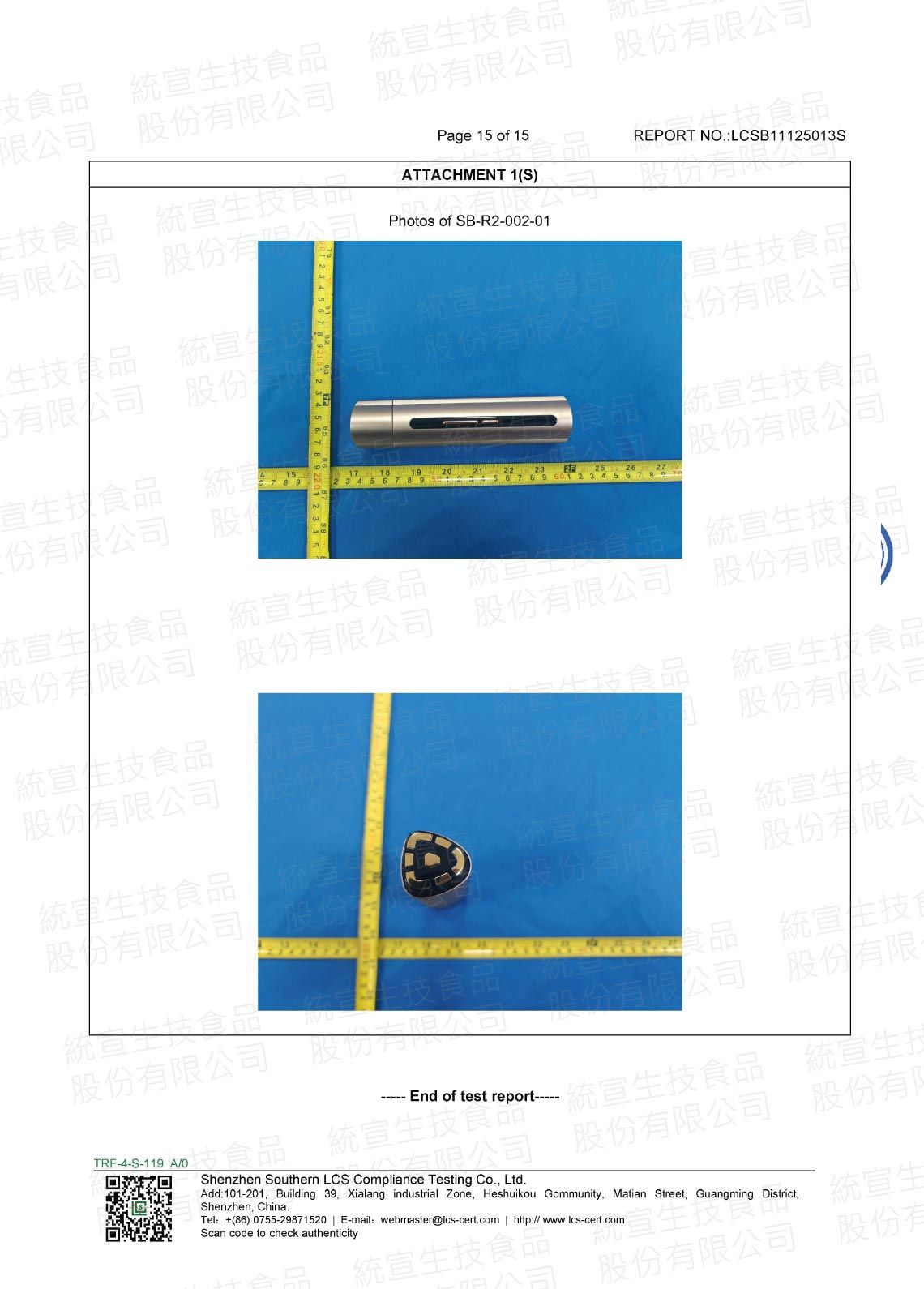 白皇后美容儀光生物安全報告_15