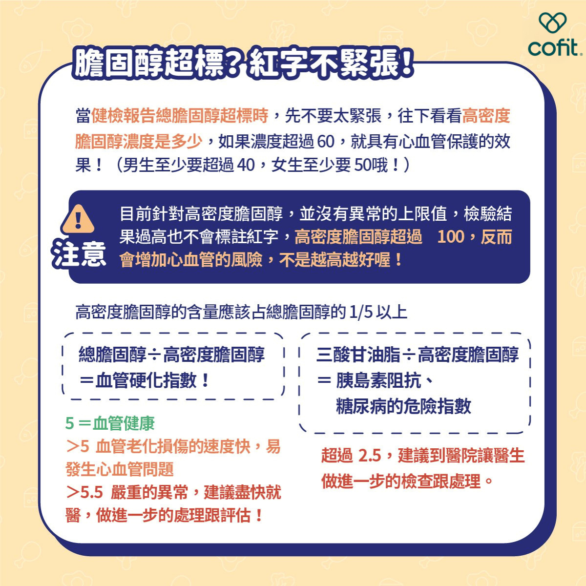 膽固醇超標？紅字怎麼辦？