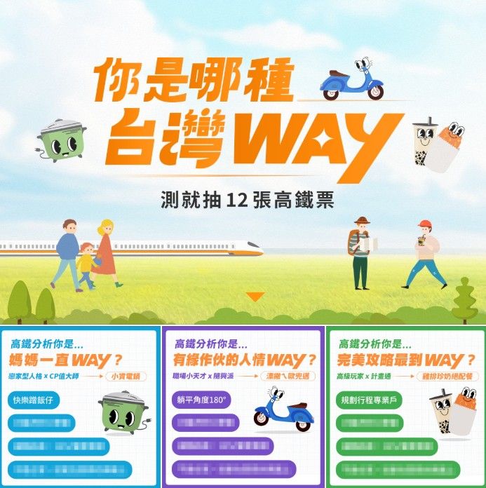 台灣高鐵創意行銷「你是哪種台灣WAY」心理測驗