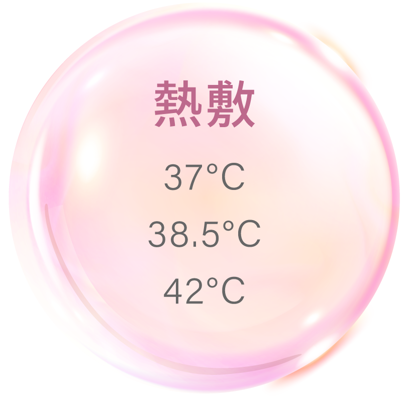 美眼儀熱敷溫度：37℃、38.5℃、42℃