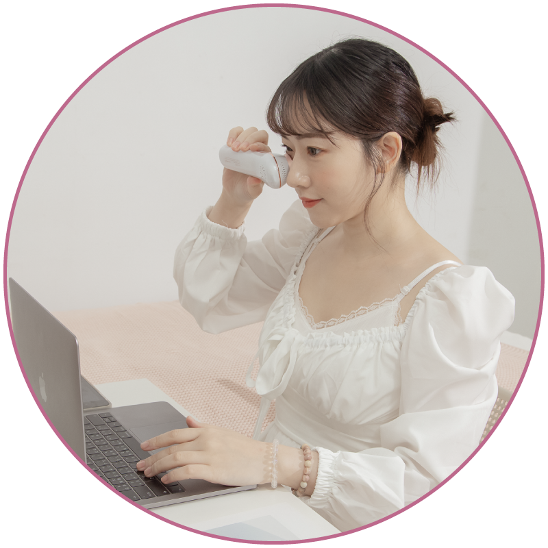 使用時機：白皇后美眼儀在打電腦工作時可用